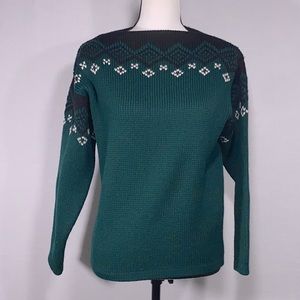 Carlo Gruben ski sweater 100% wool fair isle sweater